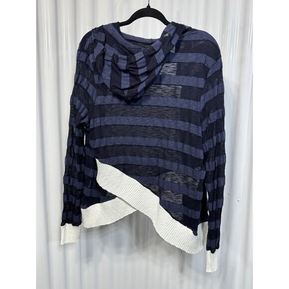 Pete Collection Made in USA Blue Trim Stretch Summer Hoodie - Picture 2 of 5